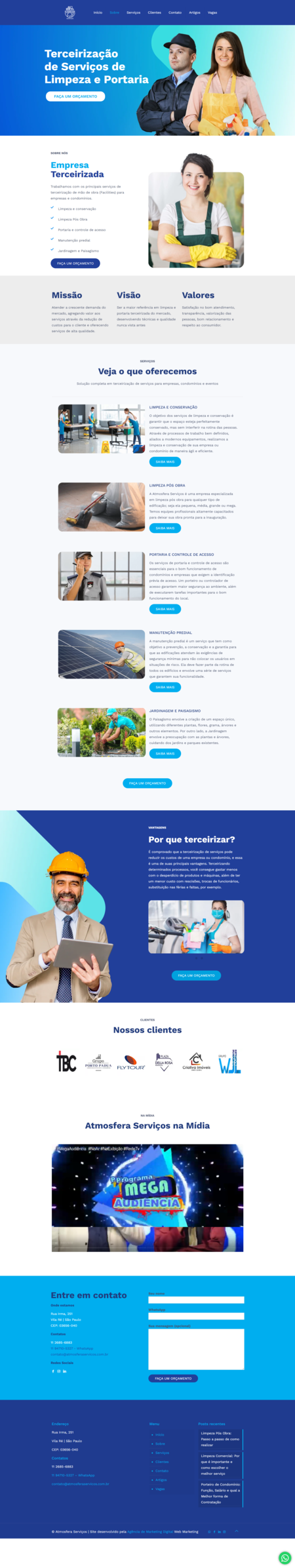 Site do cliente Atmosfera Serviços