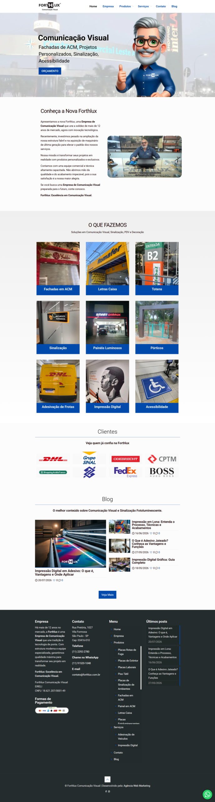 Site do cliente Forthlux